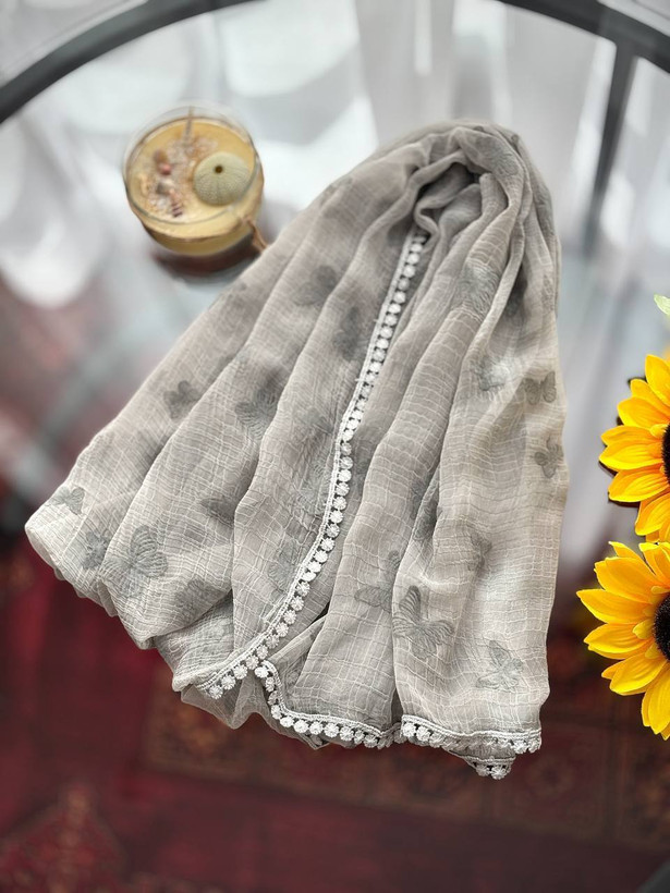 شال حریر طرح پروانه ای وارداتی | جدیدترین مدل شال