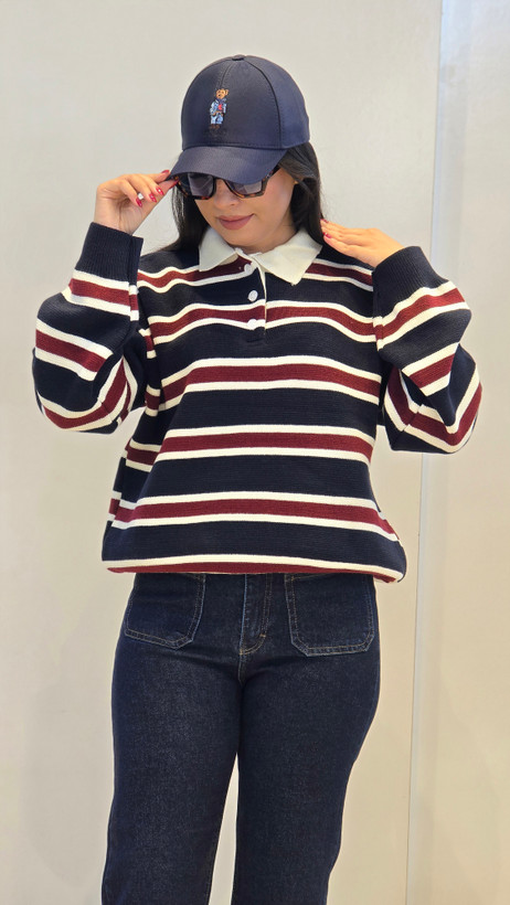 بافت یقه دکمه از کالکشن پاییزه | خانه مُد فرناز